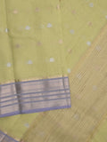 Chanderi fancy saree allover motifs with zari border with attached matching blouse