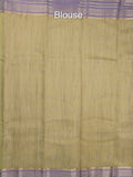 Chanderi fancy saree allover motifs with zari border with attached matching blouse
