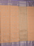 Chanderi fancy saree allover motifs with zari border with attached matching blouse