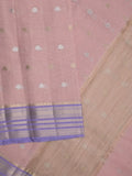 Chanderi fancy saree allover motifs with zari border with attached matching blouse