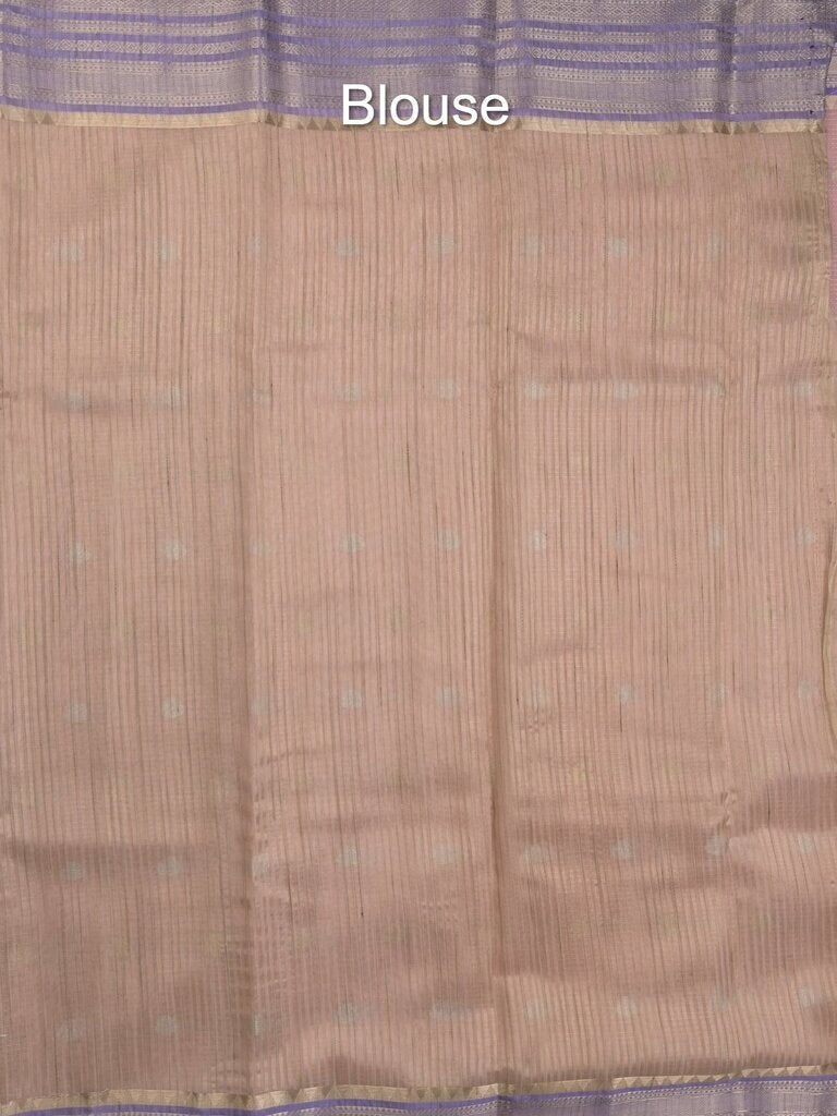 Chanderi fancy saree allover motifs with zari border with attached matching blouse