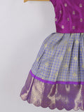 Handcrafted pen kalamkari raw silk kids lehenga 0-1 year