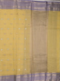 Chanderi fancy saree allover motifs with zari border with attached matching blouse