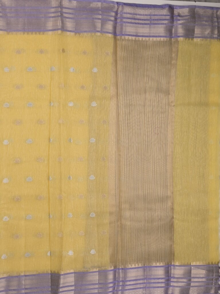 Chanderi fancy saree allover motifs with zari border with attached matching blouse