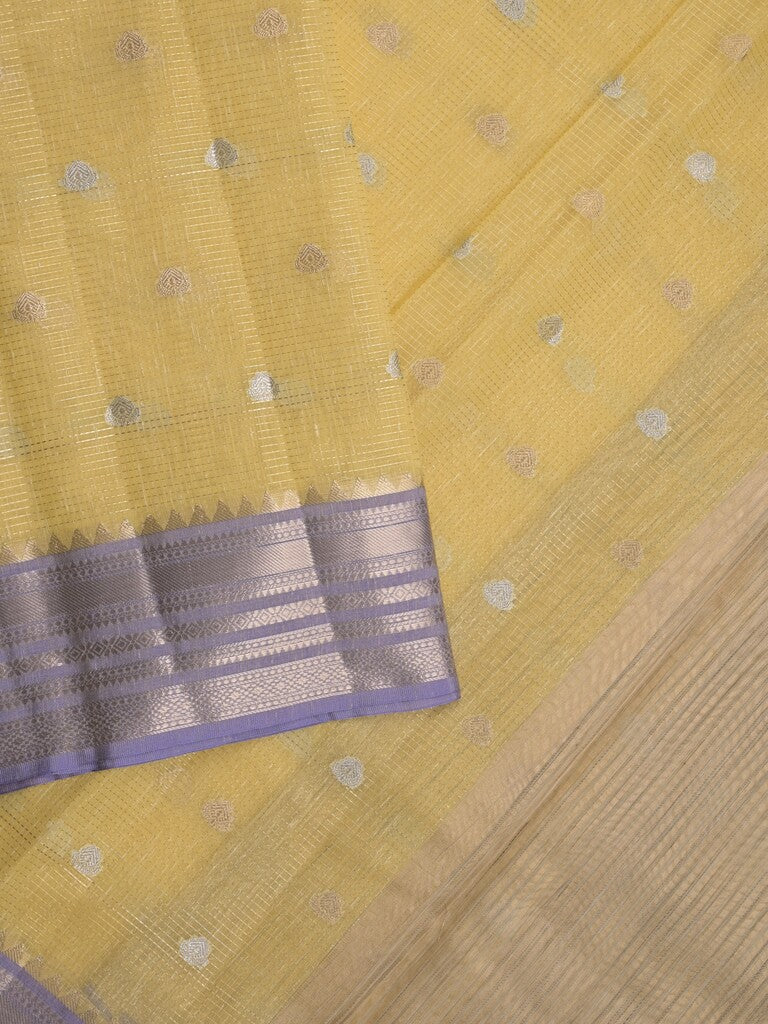 Chanderi fancy saree allover motifs with zari border with attached matching blouse