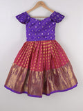 Handcrafted pen kalamkari raw silk kids lehenga 4-5 years