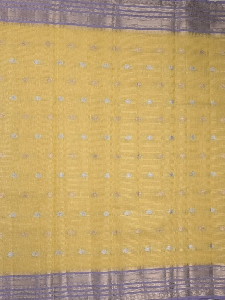 Chanderi fancy saree allover motifs with zari border with attached matching blouse