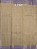 Chanderi fancy saree allover motifs with zari border with attached matching blouse