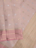 Chanderi fancy saree allover motifs with zari border with attached matching blouse