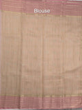 Chanderi fancy saree allover motifs with zari border with attached matching blouse