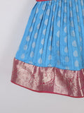 Handcrafted pen kalamkari raw silk kids lehenga 0-1 year