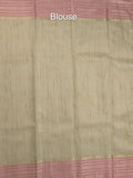 Chanderi fancy saree allover motifs with zari border with attached matching blouse