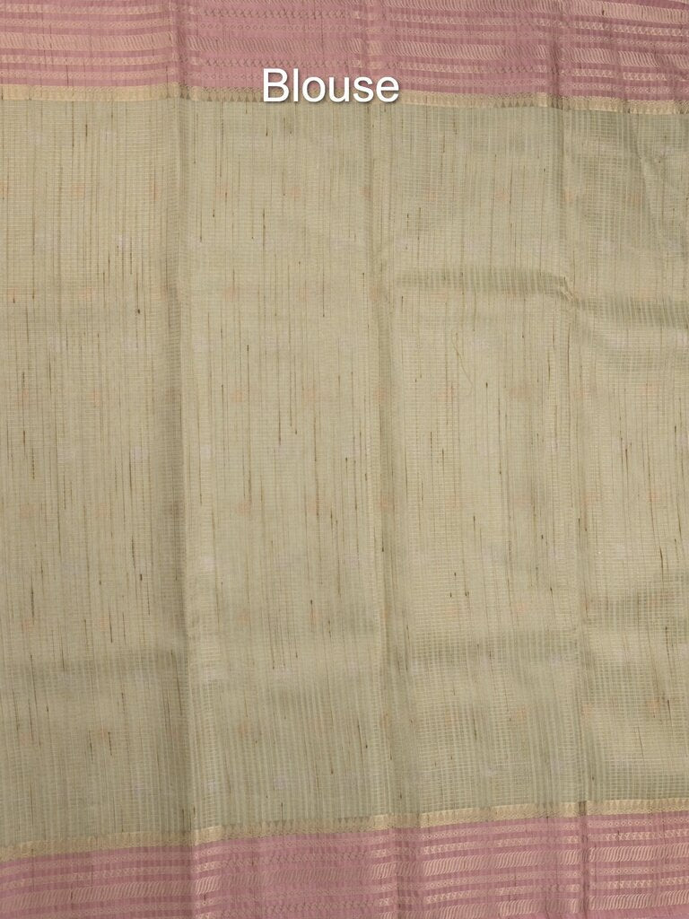 Chanderi fancy saree allover motifs with zari border with attached matching blouse