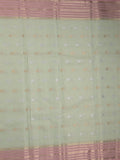 Chanderi fancy saree allover motifs with zari border with attached matching blouse