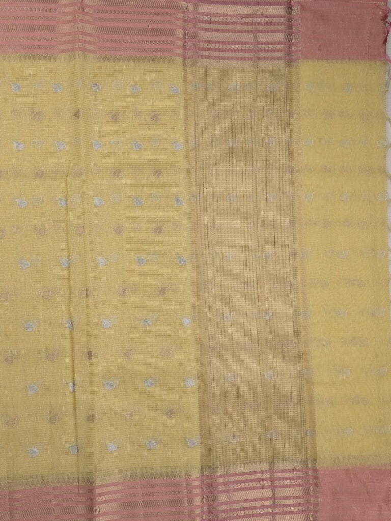 Chanderi fancy saree allover motifs with zari border with attached matching blouse