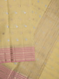 Chanderi fancy saree allover motifs with zari border with attached matching blouse