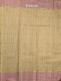 Chanderi fancy saree allover motifs with zari border with attached matching blouse