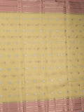 Chanderi fancy saree allover motifs with zari border with attached matching blouse