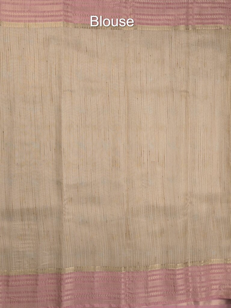 Chanderi fancy saree allover motifs with zari border with attached matching blouse