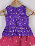 Handcrafted pen kalamkari raw silk kids lehenga 1-2 years
