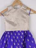 Handcrafted pen kalamkari raw silk kids lehenga 2-3 years