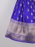 Handcrafted pen kalamkari raw silk kids lehenga 2-3 years