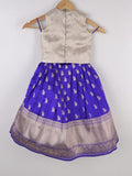 Handcrafted pen kalamkari raw silk kids lehenga 2-3 years