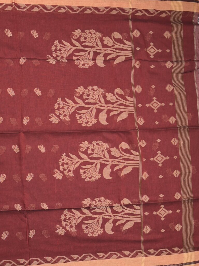 Khadi cotton saree allover motifs with self pallu and running blouse