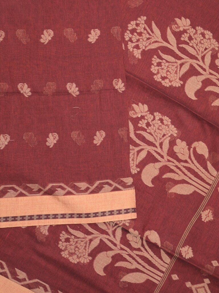 Khadi cotton saree allover motifs with self pallu and running blouse