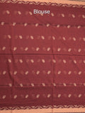 Khadi cotton saree allover motifs with self pallu and running blouse