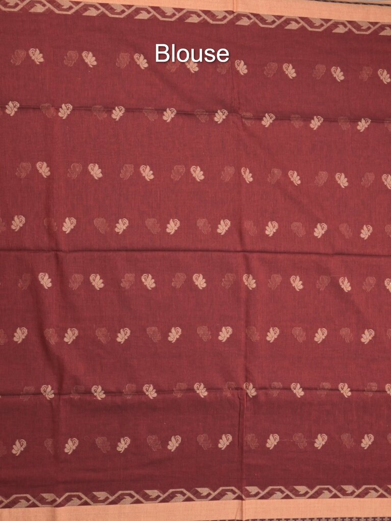 Khadi cotton saree allover motifs with self pallu and running blouse