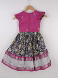 Handcrafted pen kalamkari raw silk kids lehenga 2-3 years