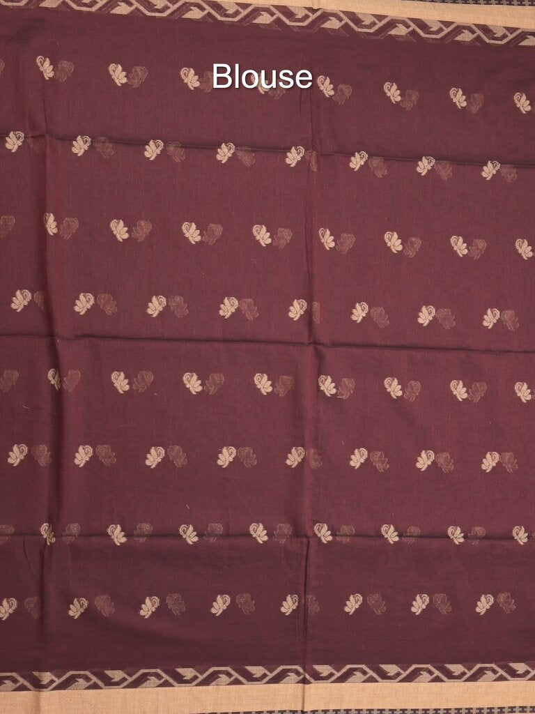 Khadi cotton saree allover motifs with self pallu and running blouse