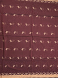 Khadi cotton saree allover motifs with self pallu and running blouse