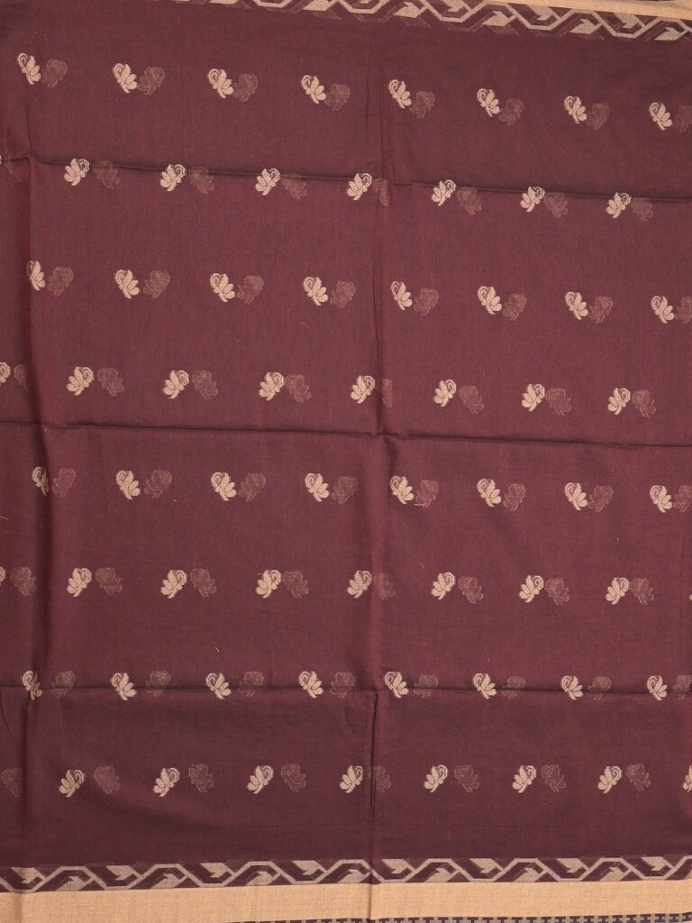 Khadi cotton saree allover motifs with self pallu and running blouse