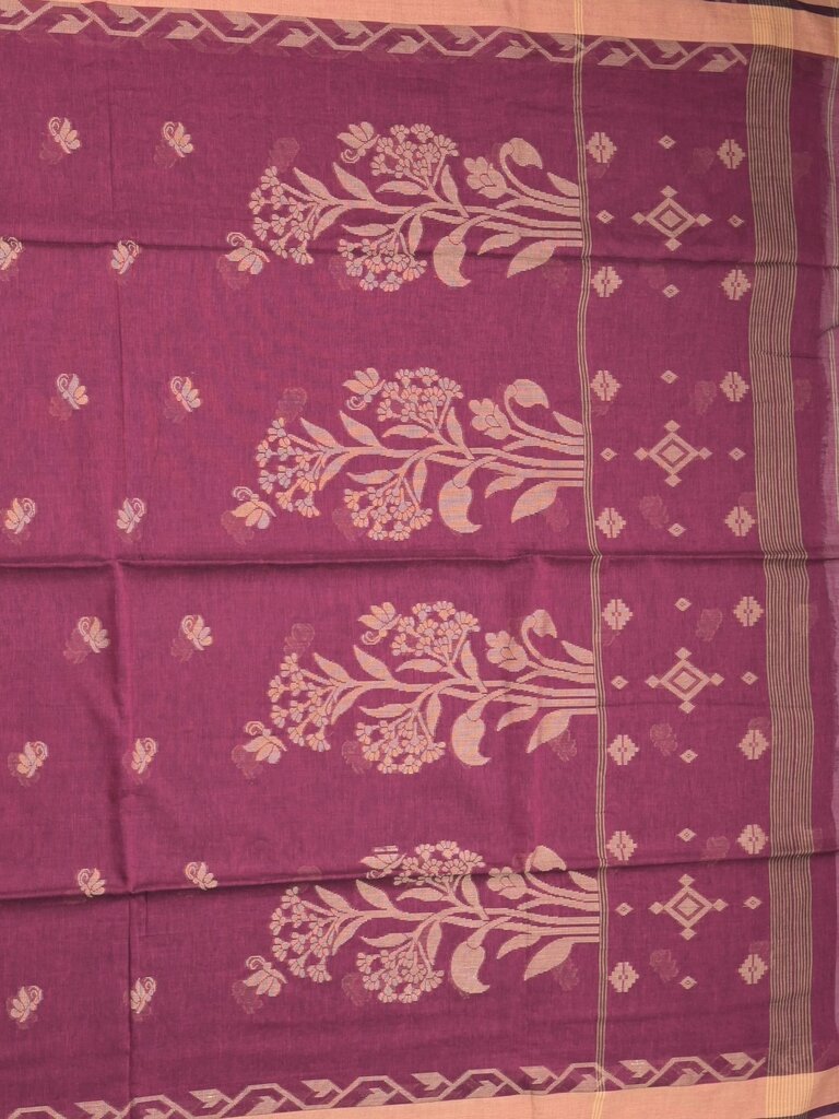 Khadi cotton saree allover motifs with self pallu and running blouse