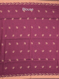 Khadi cotton saree allover motifs with self pallu and running blouse
