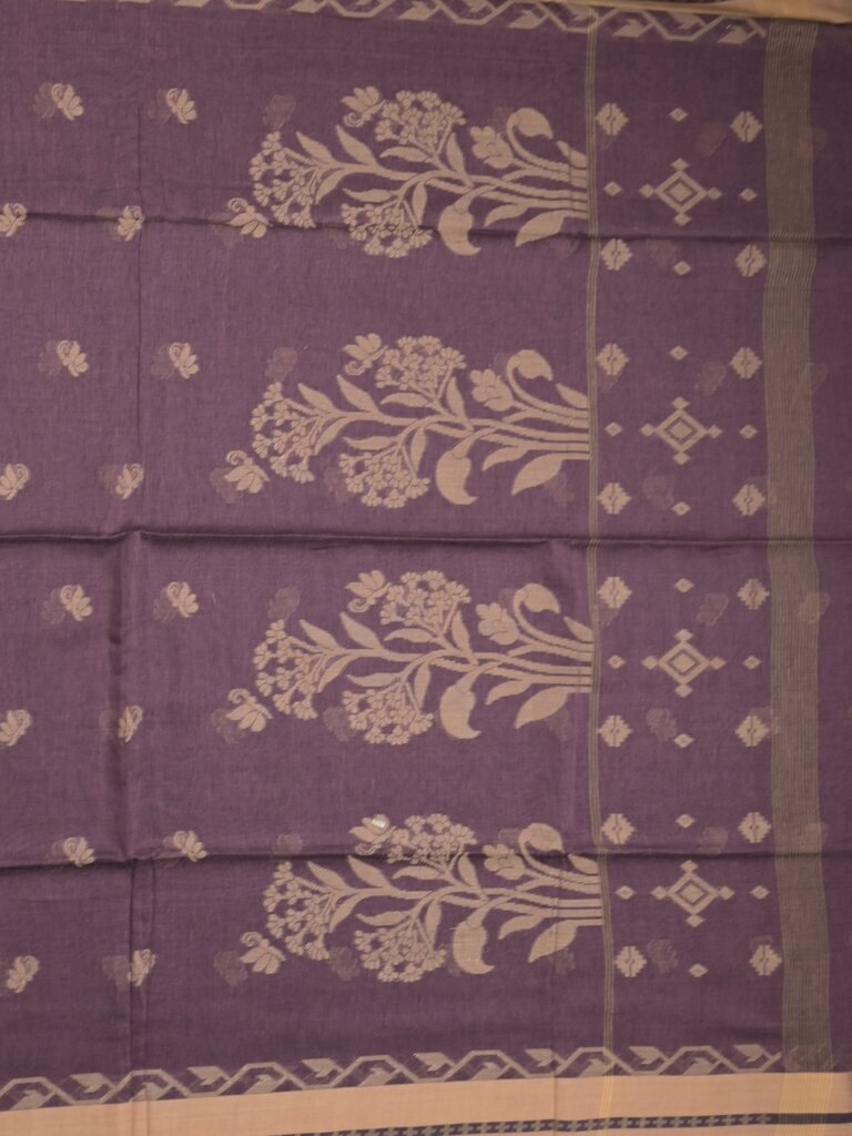 Khadi cotton saree allover motifs with self pallu and running blouse