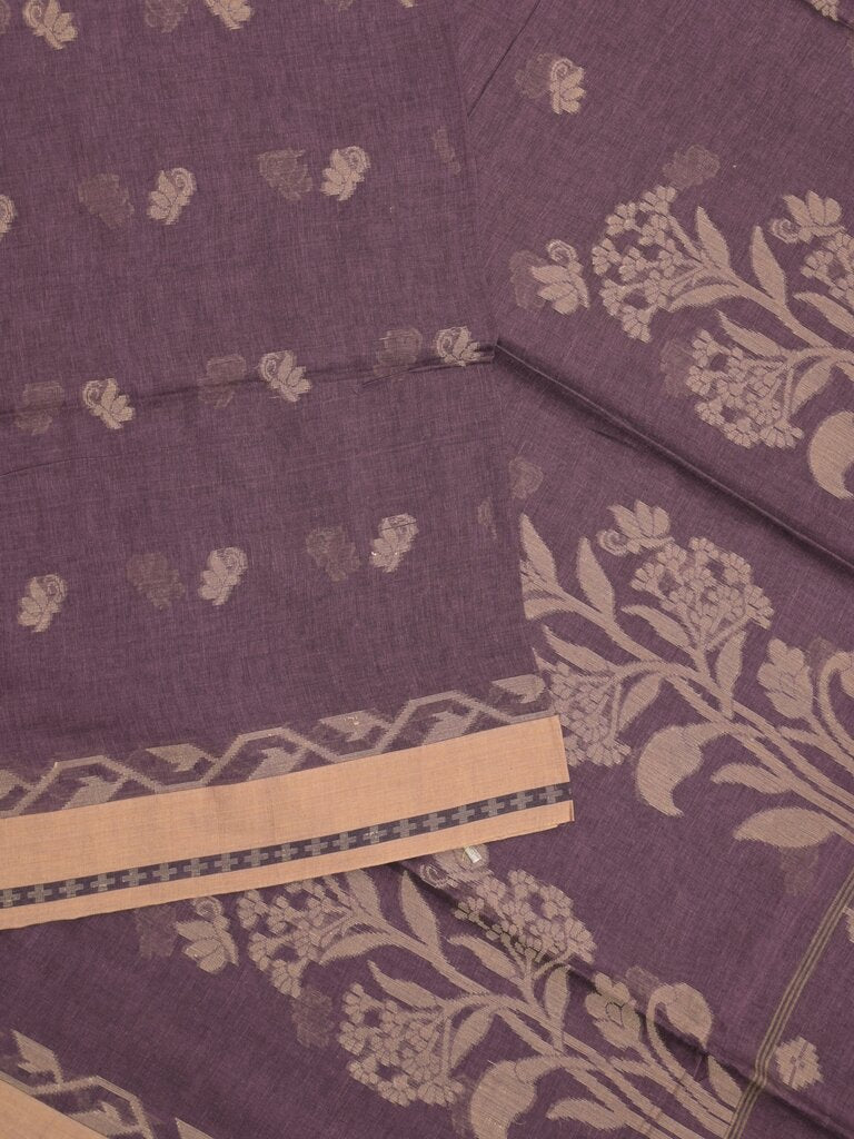 Khadi cotton saree allover motifs with self pallu and running blouse