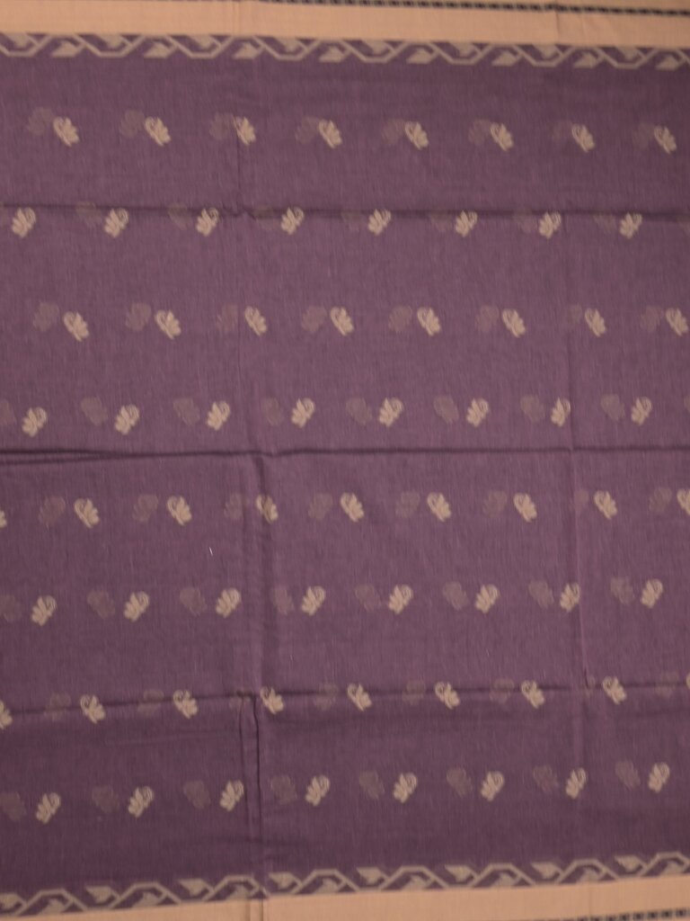 Khadi cotton saree allover motifs with self pallu and running blouse