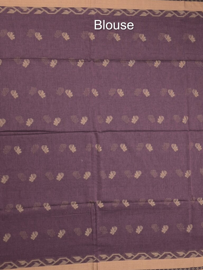 Khadi cotton saree allover motifs with self pallu and running blouse