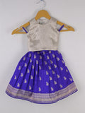 Handcrafted pen kalamkari raw silk kids lehenga 0-1 year
