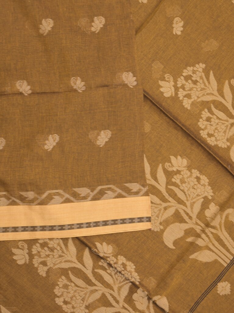Khadi cotton saree allover motifs with self pallu and running blouse