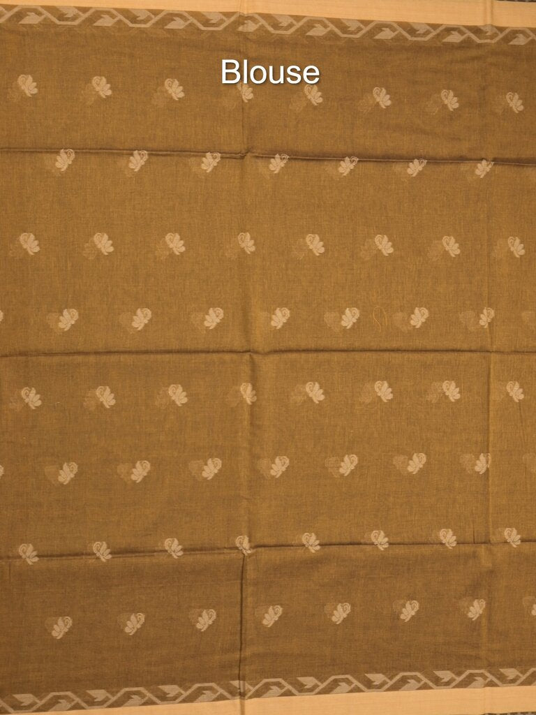 Khadi cotton saree allover motifs with self pallu and running blouse
