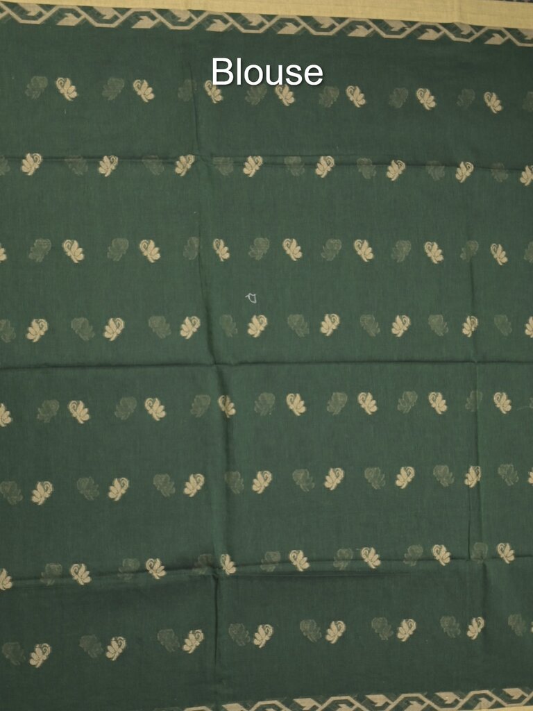 Khadi cotton saree allover motifs with self pallu and running blouse