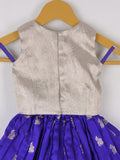 Handcrafted pen kalamkari raw silk kids lehenga 0-1 year