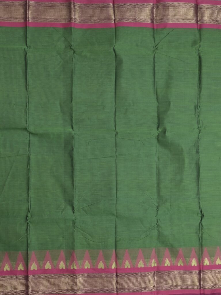 Dhaka cotton saree for women | cherry pink | temple border | contrast blouse