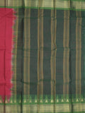 Dhaka cotton saree for women | cherry pink | temple border | contrast blouse