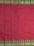 Dhaka cotton saree for women | cherry pink | temple border | contrast blouse