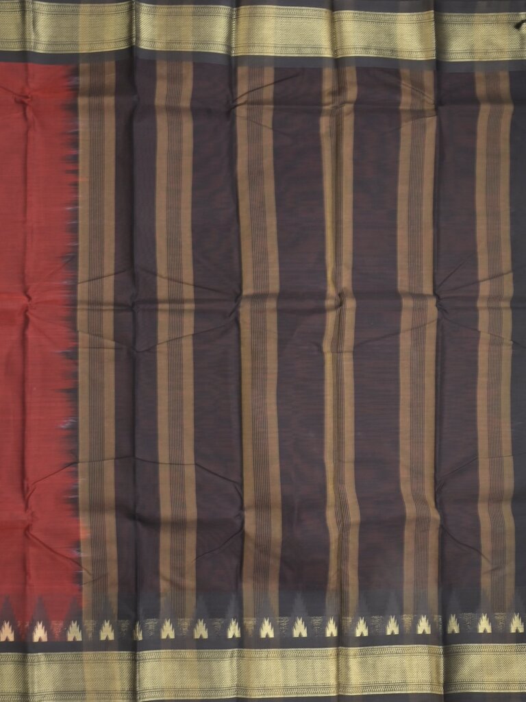 Dhaka cotton saree for women | cherry pink | temple border | contrast blouse